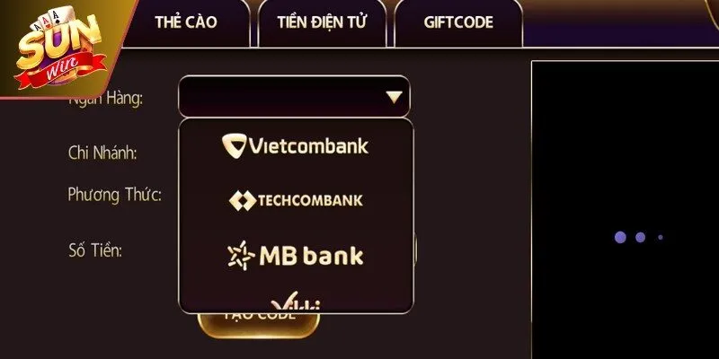 Nạp Tiền Sunwin – Hướng Dẫn Giao Dịch Nhanh Và An Toàn 10 Sunwin Giao diện các phương thức nạp tiền Sunwin đa dạng và rất dễ sử dụng